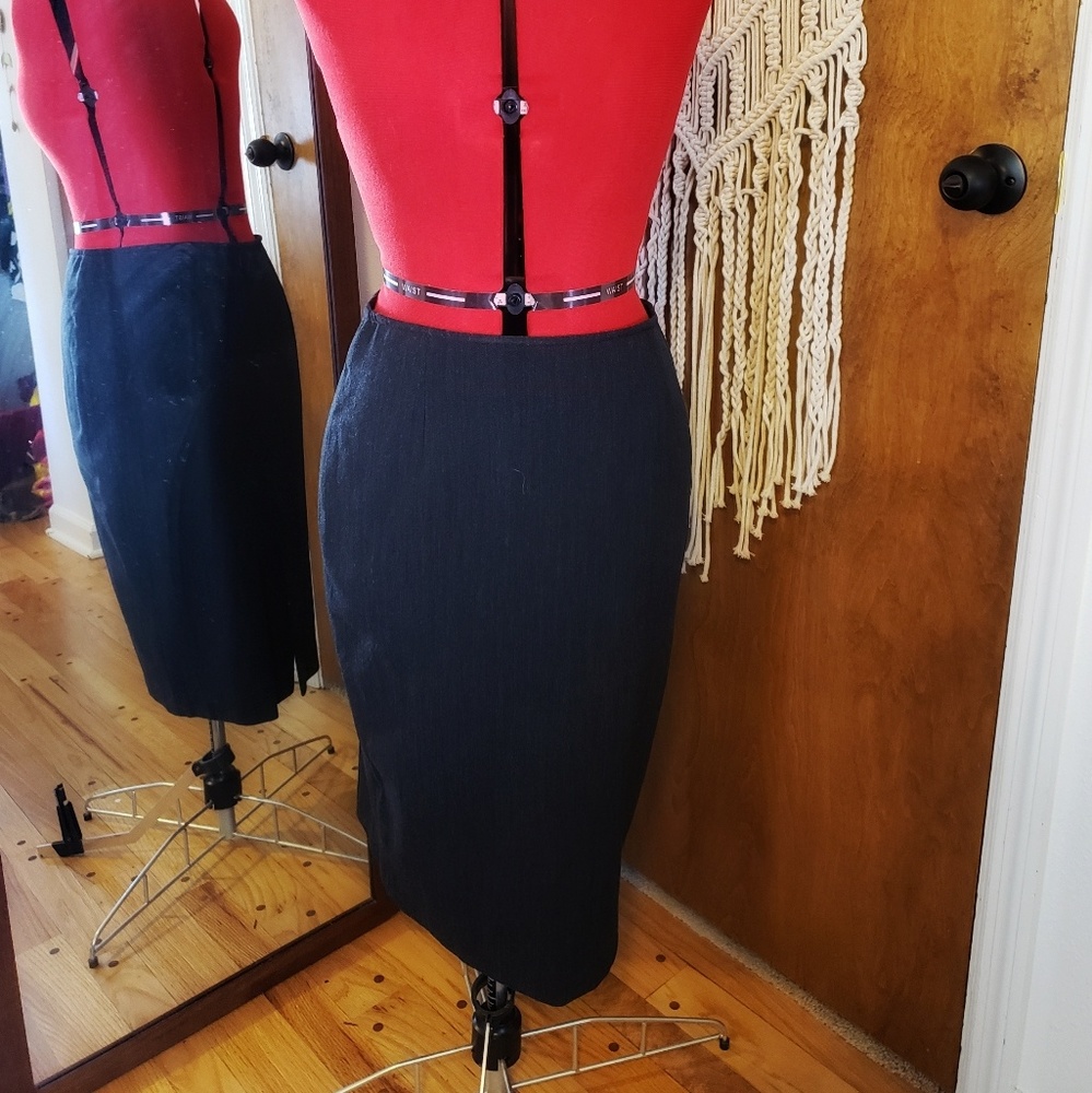 Dark Gray Long Pencil Skirt